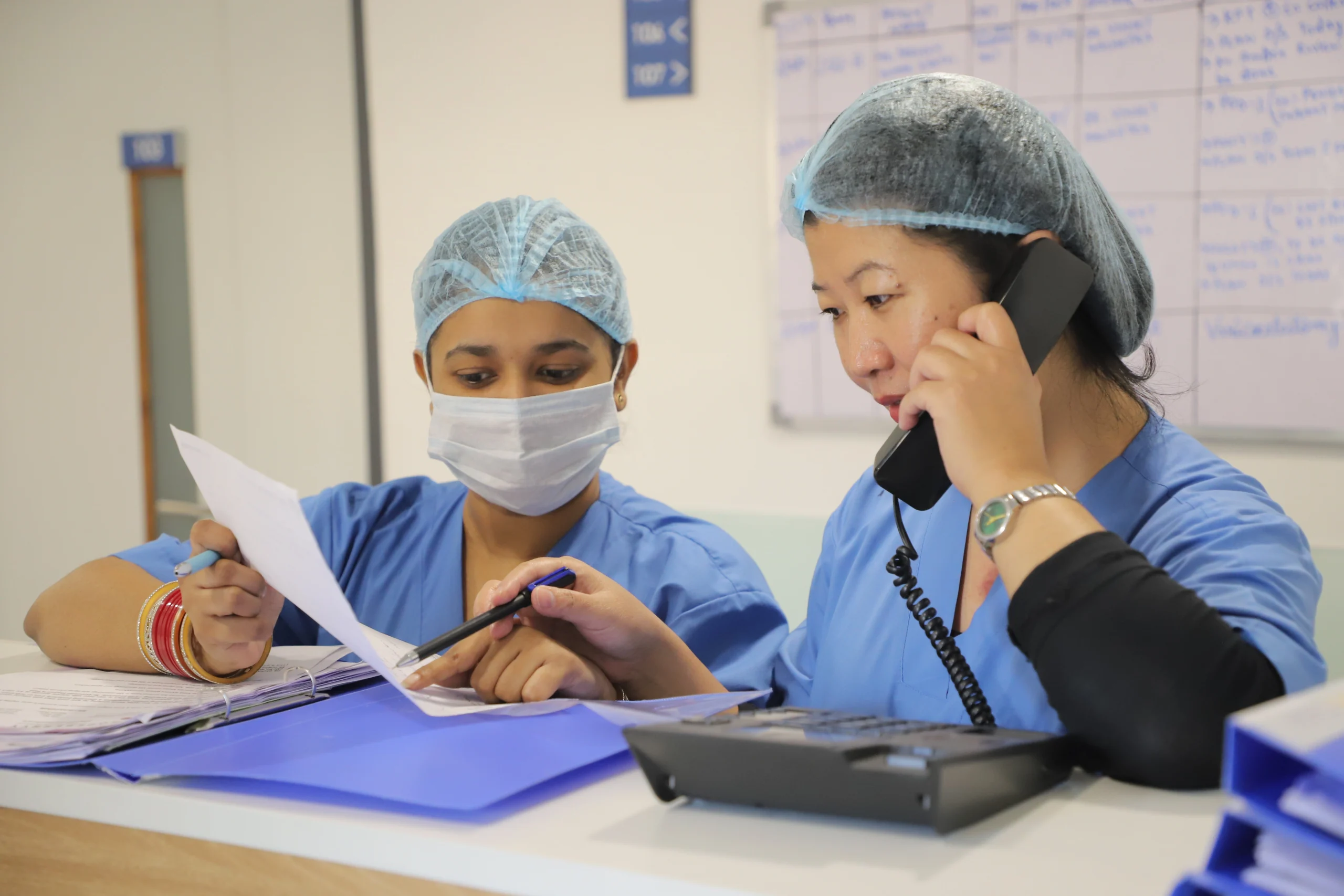 VNA Hospital doctor with patient